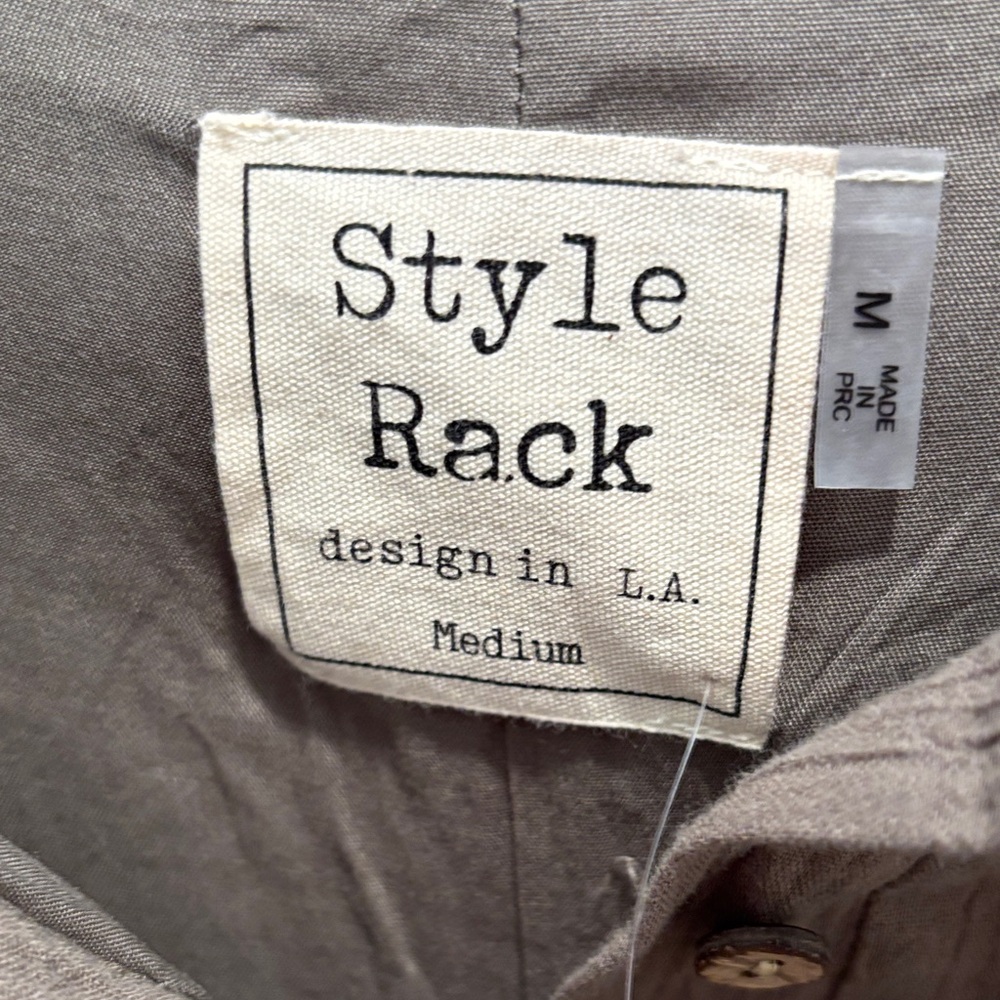NEW Style Rack Womens Casual Tan Button Down Shirt - Picture 3 of 4
